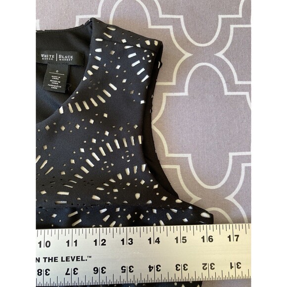 White House Black Market Dress Black Laser Cut WHBM - Picture 5 of 8